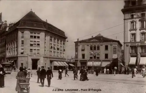 Ak Lausanne Kanton Waadt, Place Saint Francois