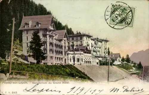 Ak Feydey Leysin Kanton Waadt, Sanatorium du Grand Hotel