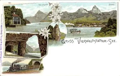 Litho Kanton Uri, Tellskapelle am Vierwaldstättersee