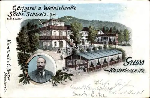 Litho Bad Klosterlausnitz, Gärtnerei und Weinschenke zur Sächs. Schweiz