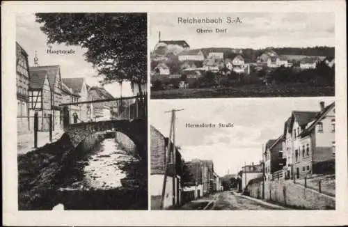 Ak Reichenbach in Thüringen, Oberes Dorf, Hermsdorfer Straße, Hauptstraße