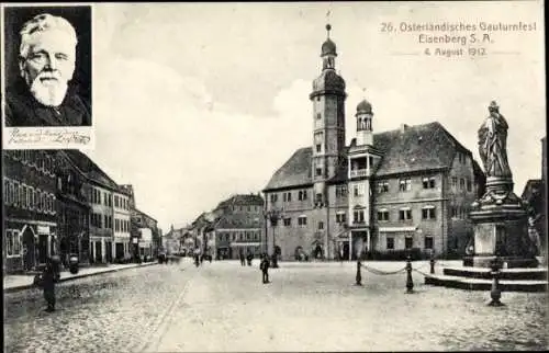 Ak Eisenberg in Thüringen, 26. Osterländisches Gauturnfest 1912, Rathaus