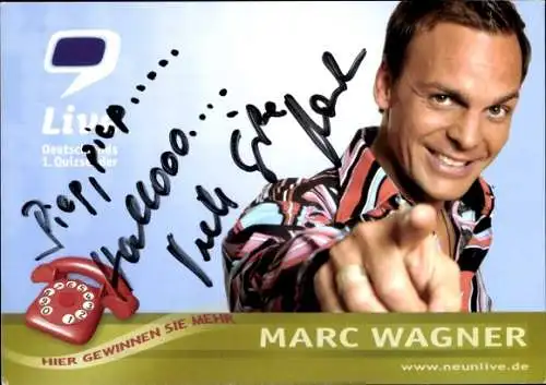 Ak Schauspieler Marc Wagner, Portrait, Autogramm