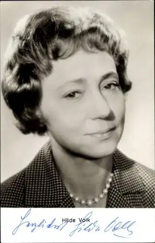Ak Schauspielerin Hilde Volk, Portrait, Autogramm
