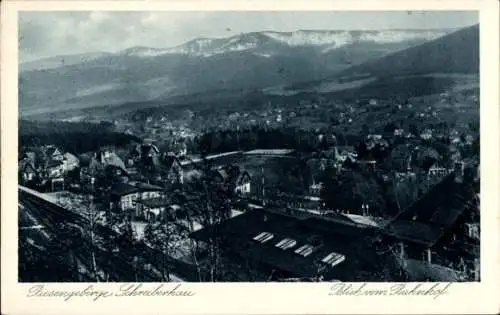 Ak Szklarska Poręba Schreiberhau Riesengebirge Schlesien, Gesamtansicht, Bahnhof