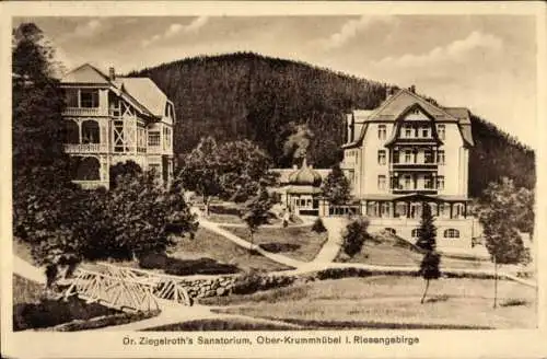 Ak Karpacz Górny Brückenberg Krummhübel Riesengebirge Schlesien, Dr. Ziegelroth's-Sanatorium