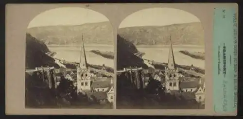 Stereo Foto Bacharach am Rhein mit Kirche St. Peter