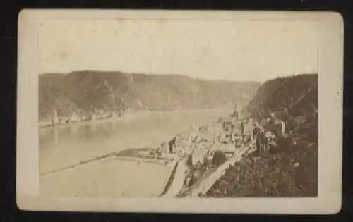 CdV Foto St. Goar, Rheinland-Pfalz, Gesamtansicht auf die Stadt, Rhein