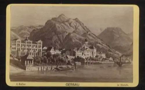 CdV Foto Gersau Kanton Schwyz, Hotel, Häuser am Vierwaldstättersee