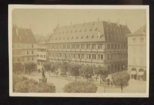 CdV Foto Straßburg Straßburg Elsass Bas Rhin, Rathaus und Gutenberg-Denkmal