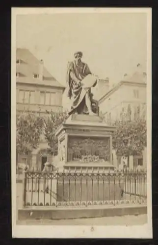 CdV Foto Straßburg Straßburg Elsass Bas Rhin, Das Gutenberg-Denkmal