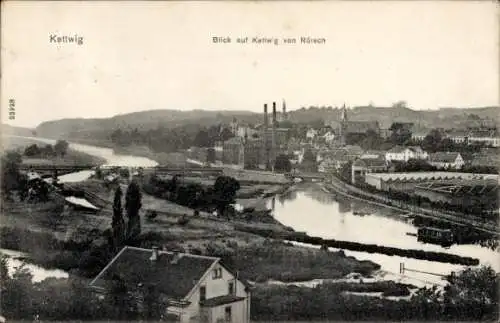 Ak Kettwig Essen im Ruhrgebiet, Blick von Rötsch gesehen