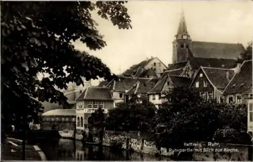 Ak Kettwig Essen im Ruhrgebiet, Altstadt, Kirche