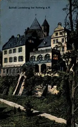 Künstler Ak Felle, Eugen, Ratingen Nordrhein Westfalen, Schloss Landsberg bei Kettwig