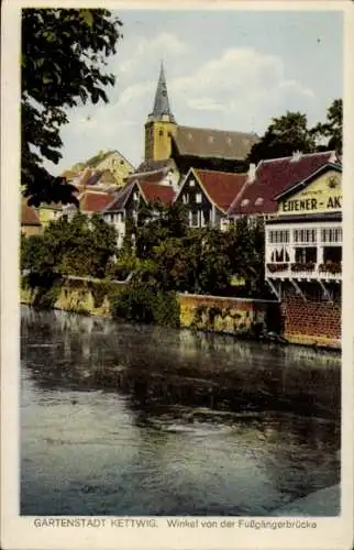 Ak Kettwig Essen im Ruhrgebiet, Altstadt, Winkel von der Fußgängerbrücke gesehen, Gaststätte