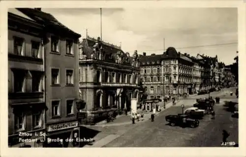 Ak Zittau in der Oberlausitz, Ostamt, Straße der Einheit