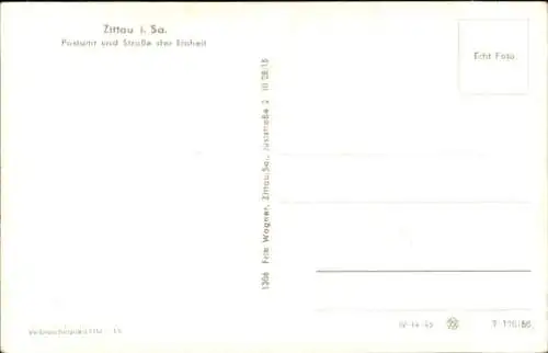 Ak Zittau in der Oberlausitz, Ostamt, Straße der Einheit