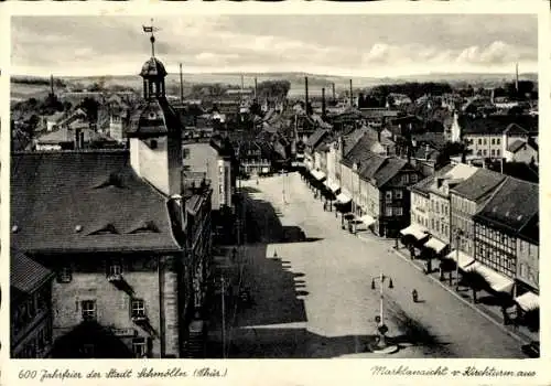 Ganzsachen Ak Schmölln in Thüringen, Marktansicht vom Kirchturm aus, 600 Jahrfeier der Stadt