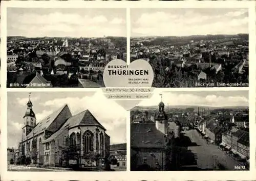 Ganzsachen Ak Schmölln in Thüringen, Blick vom Ernst Agnes Turm, Markt, Stadtkirche