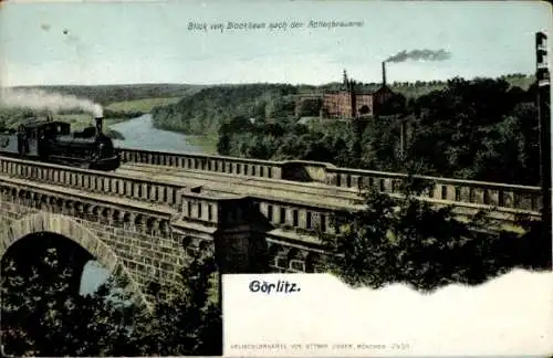 Ak Görlitz in der Lausitz, Blick vom Blockhaus nach der Aktienbrauerei