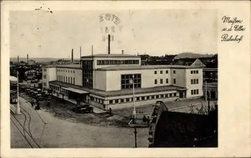 Ak Meißen an der Elbe, Bahnhof