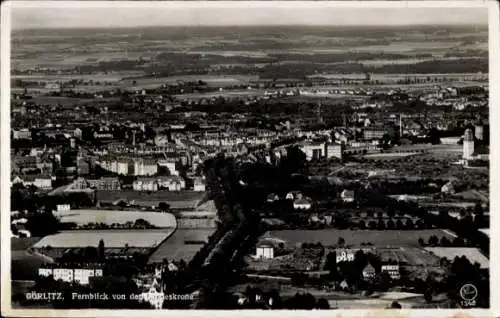 Ak Görlitz in der Lausitz, Fernblick von der Landeskrone, Gaststätte