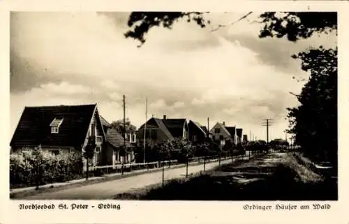 Ak Sankt Peter Ording in Nordfriesland, Ordinger Häuser am Wald