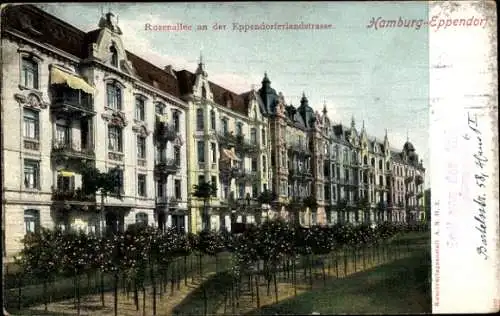 Ak Hamburg Eimsbüttel, Rosenallee an der Eppendorferlandstraße