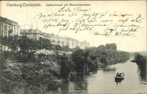 Ak Hamburg Eimsbüttel, Isbeckkanal mit Bismarckstraße