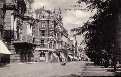 Ak Hamburg Altona, Königstraße mit Stadttheater