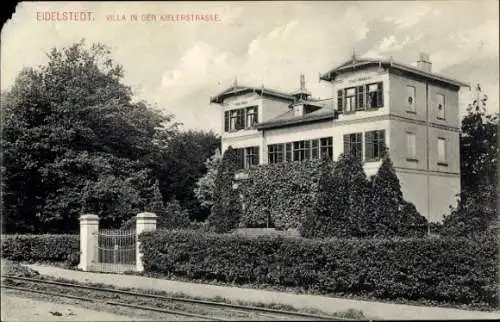 Ak Hamburg Eidelstedt, Villa in der Kieler Straße, Gesamtansicht, Tor, Gleise