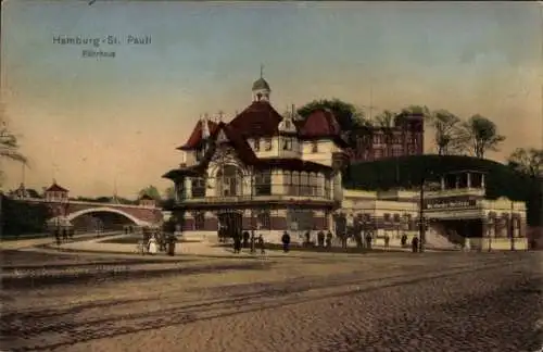 Ak Hamburg Mitte St. Pauli, Fährhaus, Brücke