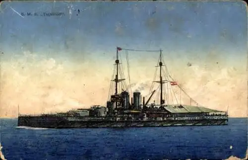 Ak Österreichisches Kriegsschiff, SMS Tegethoff, Schlachtschiff