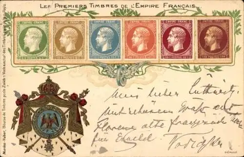 Briefmarken Litho Les Premiers Timbres de l'Empire Francaise, Napoleon III