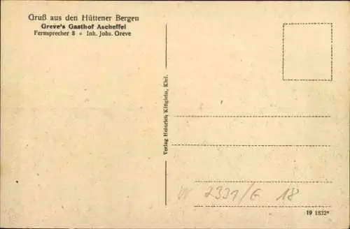 Ak Ascheffel im Kreis Eckernförde, Hüttener Berge, Greve's Gasthof