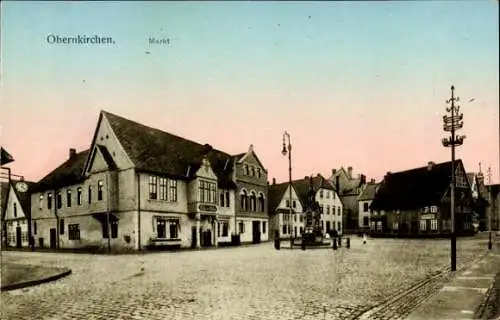 Ak Obernkirchen in Schaumburg, Marktplatz, Brunnen