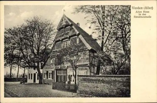 Ak Verden an der Aller, altes Haus in der Strukturstraße