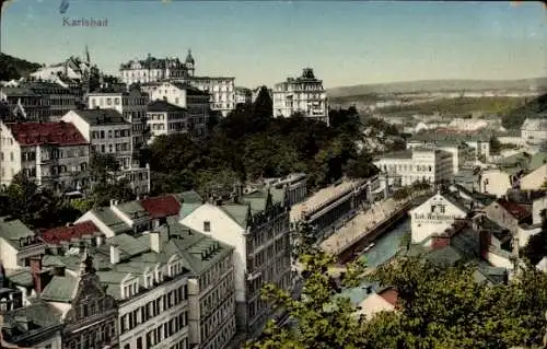 Ak Karlovy Vary Karlsbad Stadt, Panorama