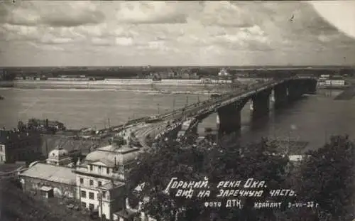 Ak Nischni Nowgorod Gorki Russland, Panorama, Oka, Brücke