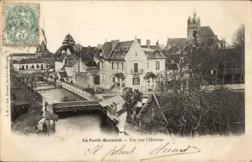 Ak La Ferté Bernard Sarthe, Blick auf die Huisne