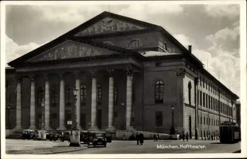 Ak München, Hoftheater, Straßenbahn