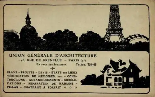 Ak Paris VI, Union Générale de Architecture, Rue de Grenelle