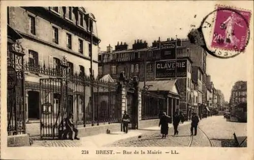 Ak Brest Finistère, Rue de la Mairie