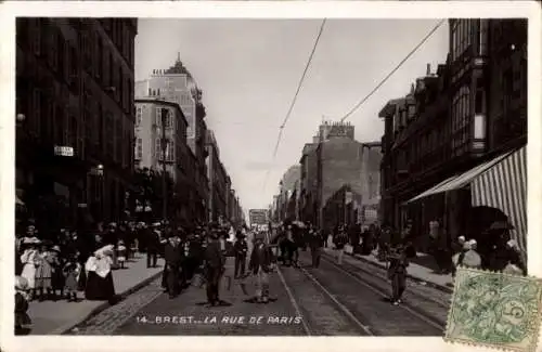 Ak Brest Finistère, Rue de Paris