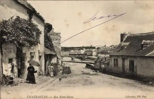 Ak Châteaulin Finistère, Rue Notre Dame