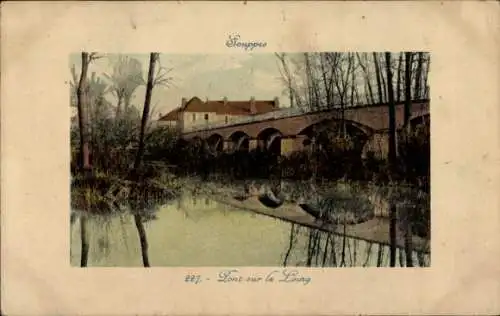 Ak Souppes sur Loing Seine et Marne, Pont sur le Loing