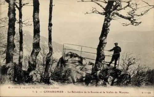 Ak Gérardmer Lothringen Vosges, Le Belvedere de la Source, Vallee de Munster