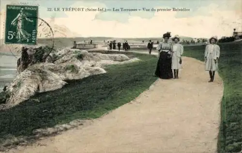 Ak Le Tréport Seine Maritime, Les Terrasses, Blick auf das erste Belvedere