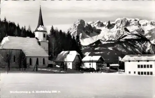 Ak Werfenweng in Salzburg, Kirche, Hochkönig, Winter