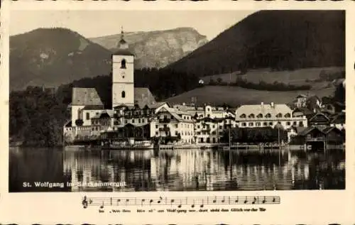 Ak St. Wolfgang im Salzkammergut Oberösterreich, Teilansicht, Kirche